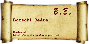 Bozsoki Beáta névjegykártya