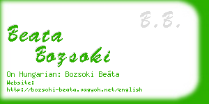 beata bozsoki business card