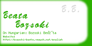 beata bozsoki business card